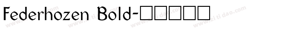 Federhozen Bold字体转换